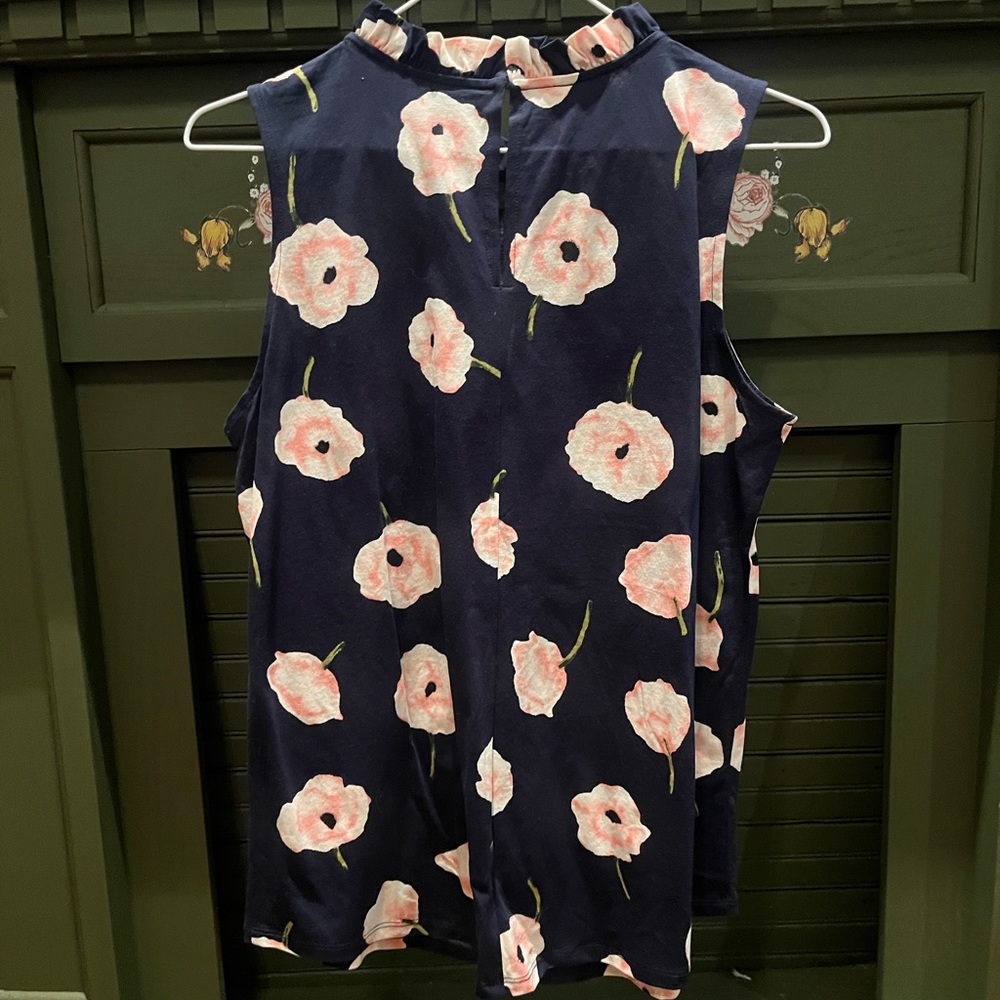 Ann Taylor Factory Pink and Dark Floral Top